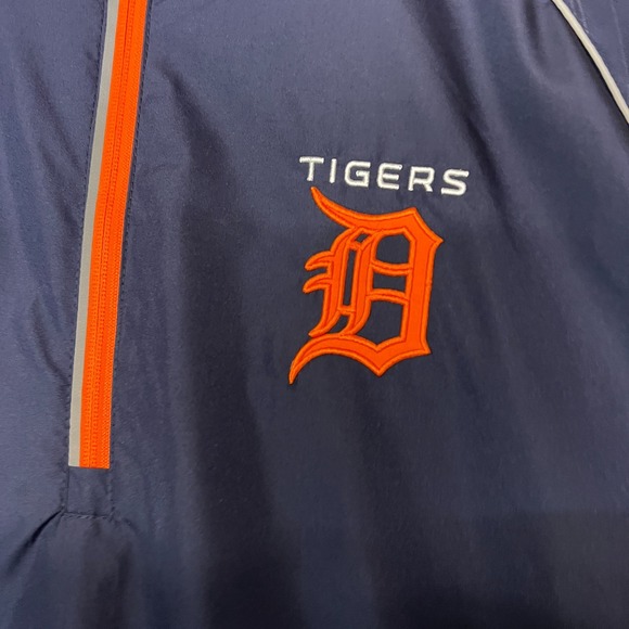 Detroit Tigers Pullover 1/4 Zip Mens 3XL Blue Vented Windbreaker MLB Jacket - Picture 3 of 9